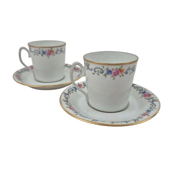 Vintage Limoges France Porcelain Goumot Labesse Floral Demitasse Cup Saucer Set - Picture 10 of 10